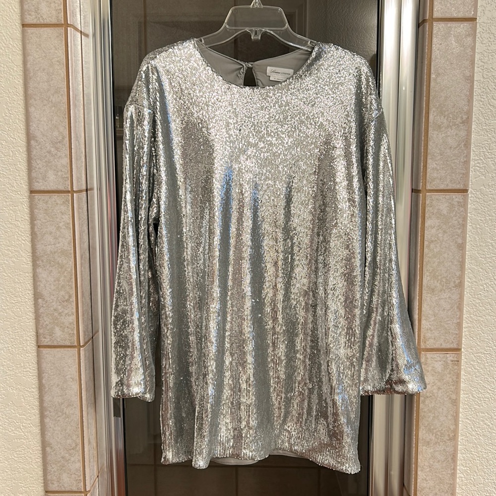Lovers +Friends silver sequins dress